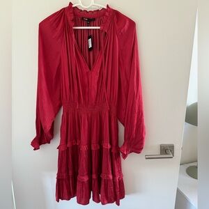 Maje ruffled satin mini dress new with tags